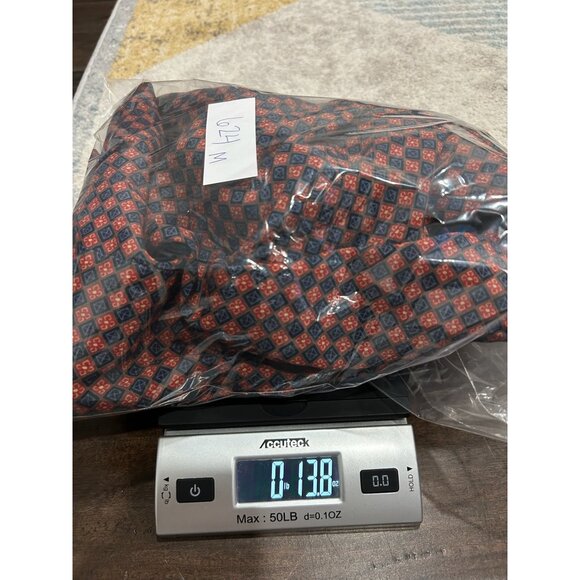 Vintage KSL Karin Stevens Pleated Dress Red Blue Sz 20W Geometric Pattern NWT - Picture 10 of 10